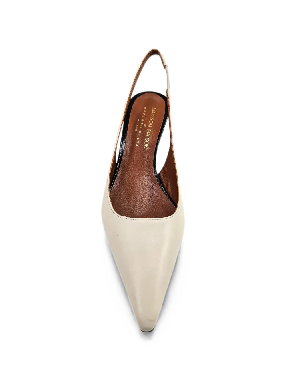 Madison.Maison Louis slingback pumps met sleehak Beige