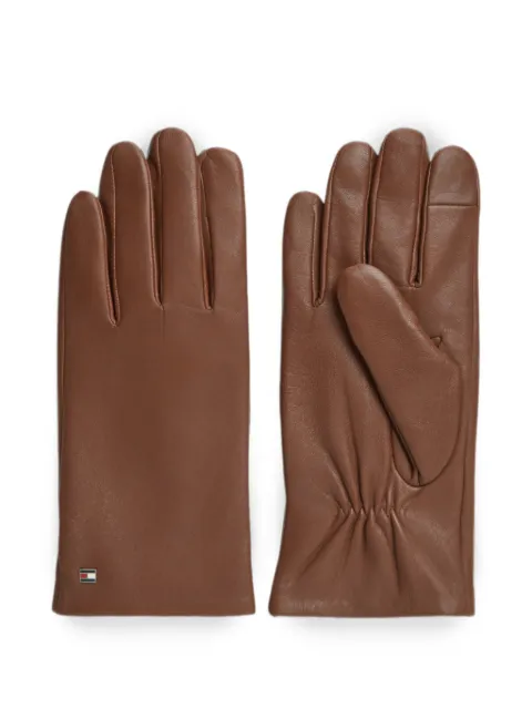 Tommy Hilfiger logo-plaque leather gloves