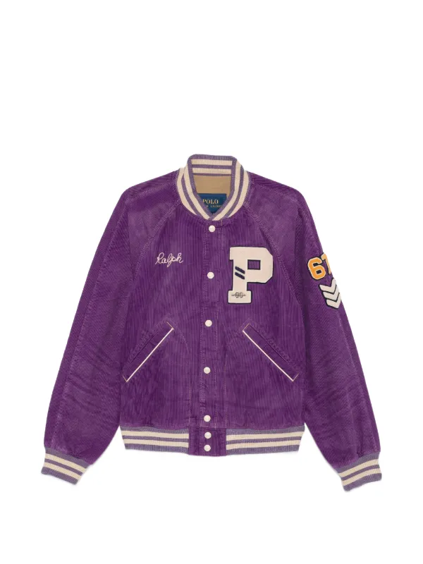 Polo Ralph Lauren logo-patch Corduroy Jacket | Purple | FARFETCH
