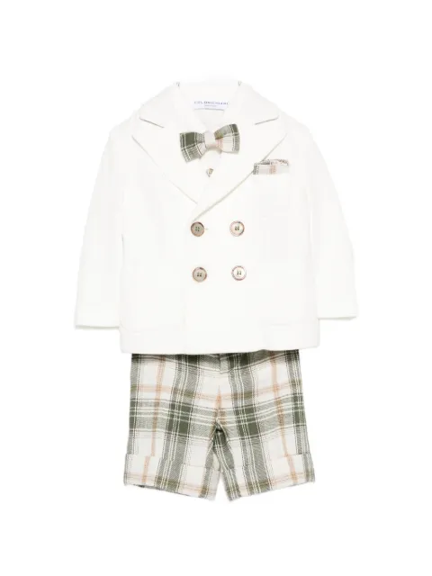 Colorichiari check-pattern dungarees set (set of three)
