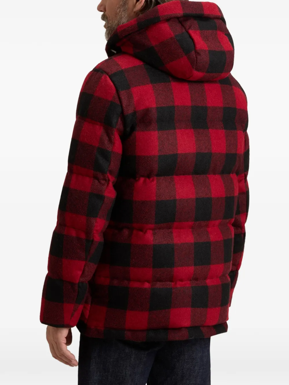 Woolrich Moon geruit donsjack Rood