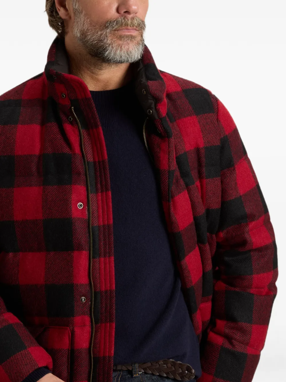 Woolrich Moon geruit donsjack Rood