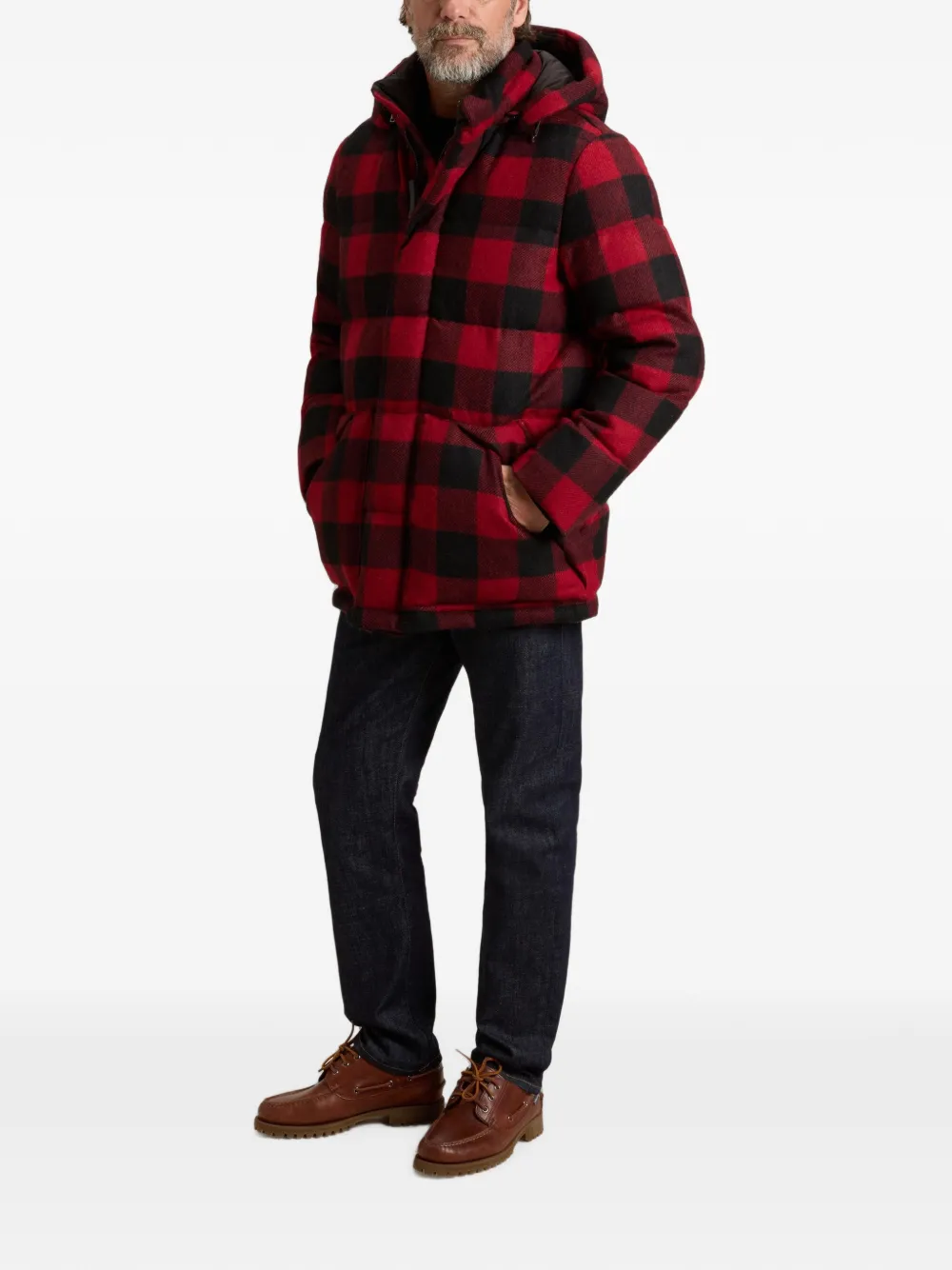 Woolrich Moon geruit donsjack Rood