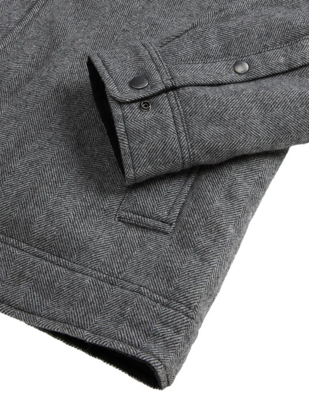 Woolrich herringbone shirt jacket Grijs