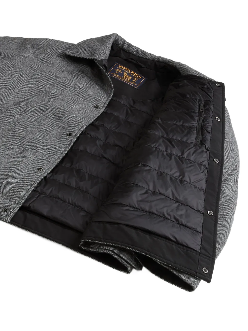 Woolrich herringbone shirt jacket Grijs