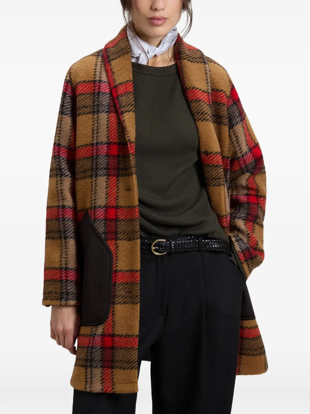 Woolrich Gentry geruite jas Bruin