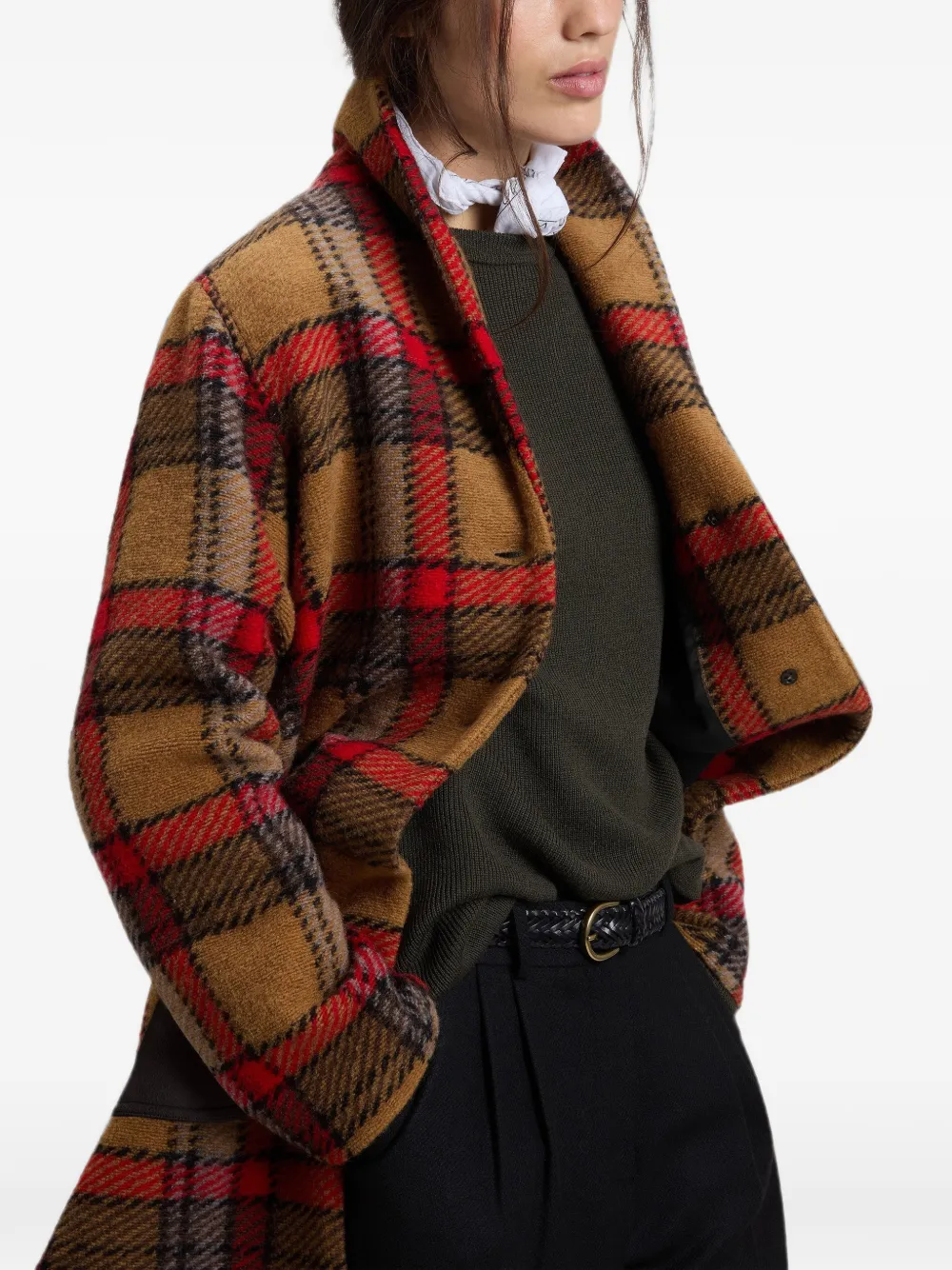 Woolrich Gentry geruite jas Bruin