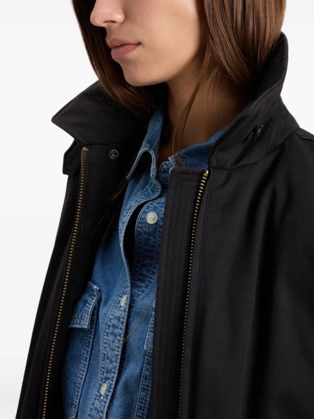 Woolrich Jack met kraag van imitatiebont Zwart