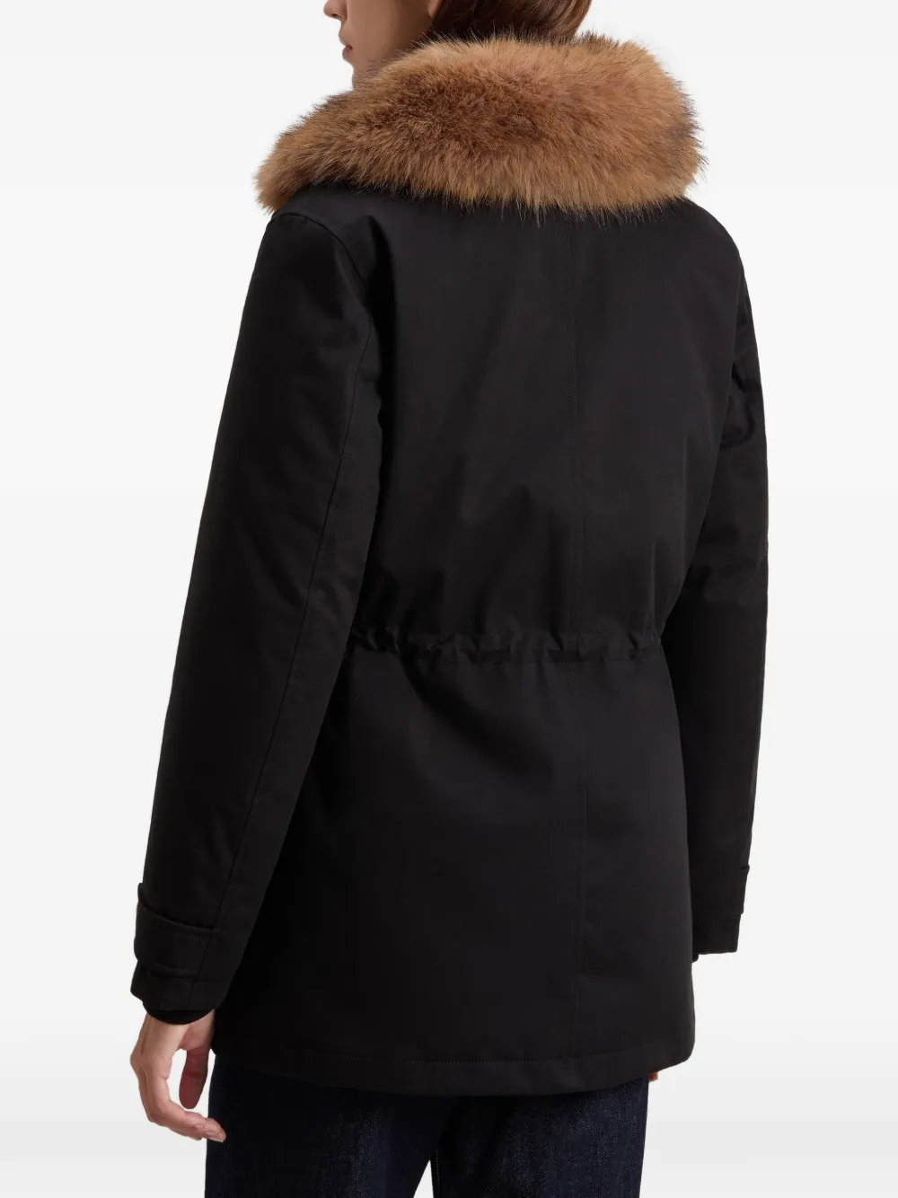 Woolrich Jack met kraag van imitatiebont Zwart