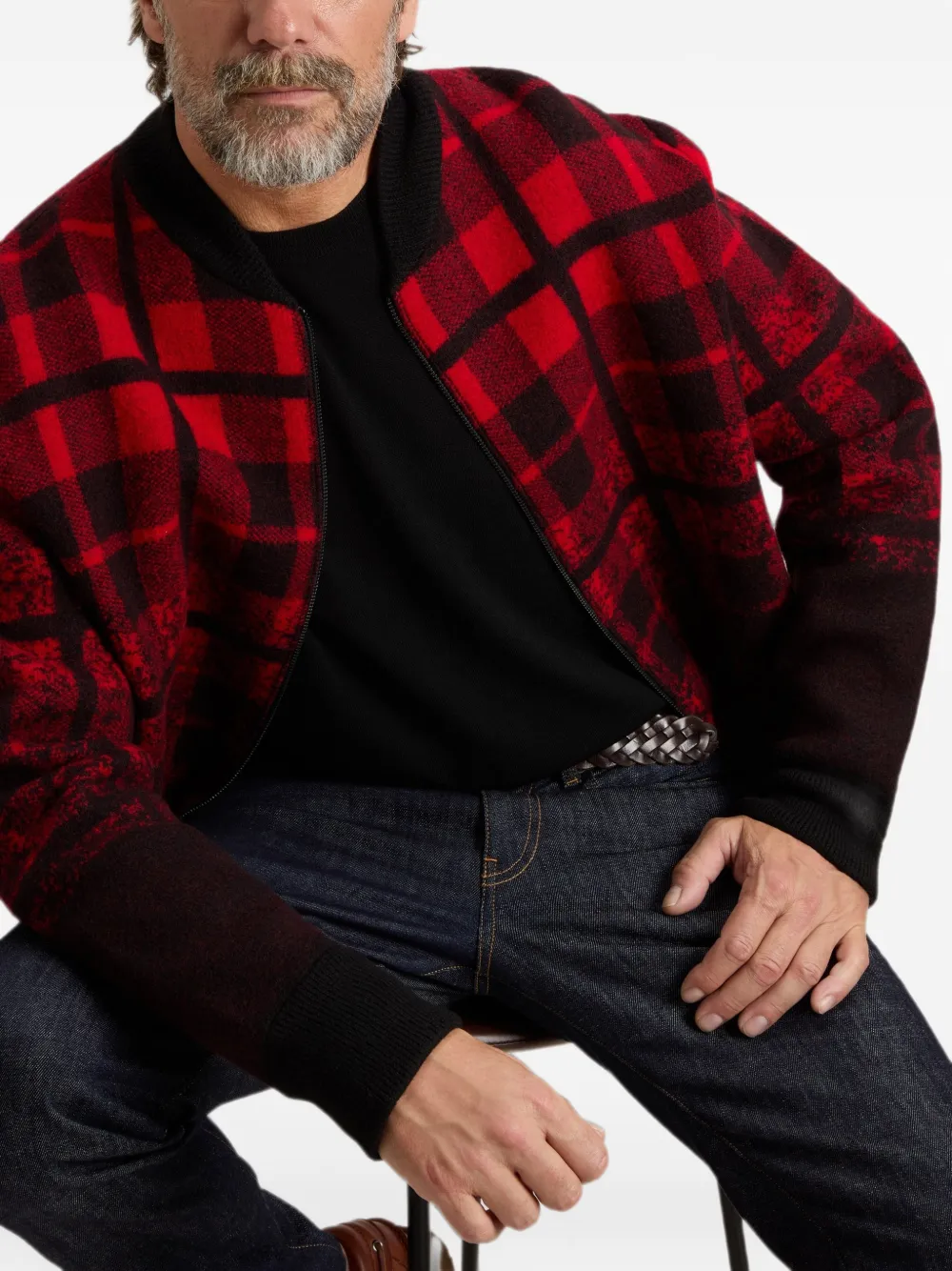 Woolrich Geruit bomberjack Rood