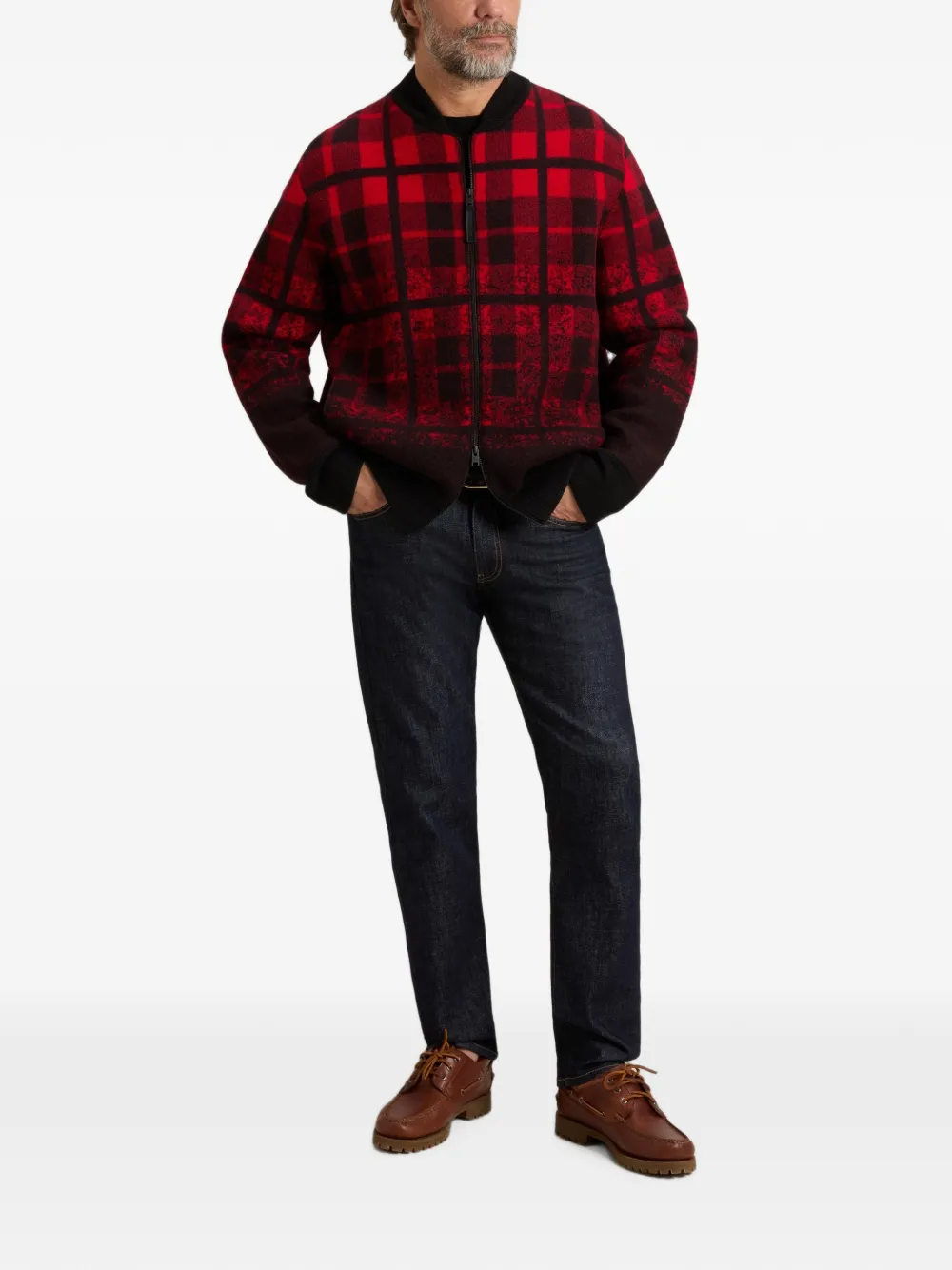 Woolrich Geruit bomberjack Rood
