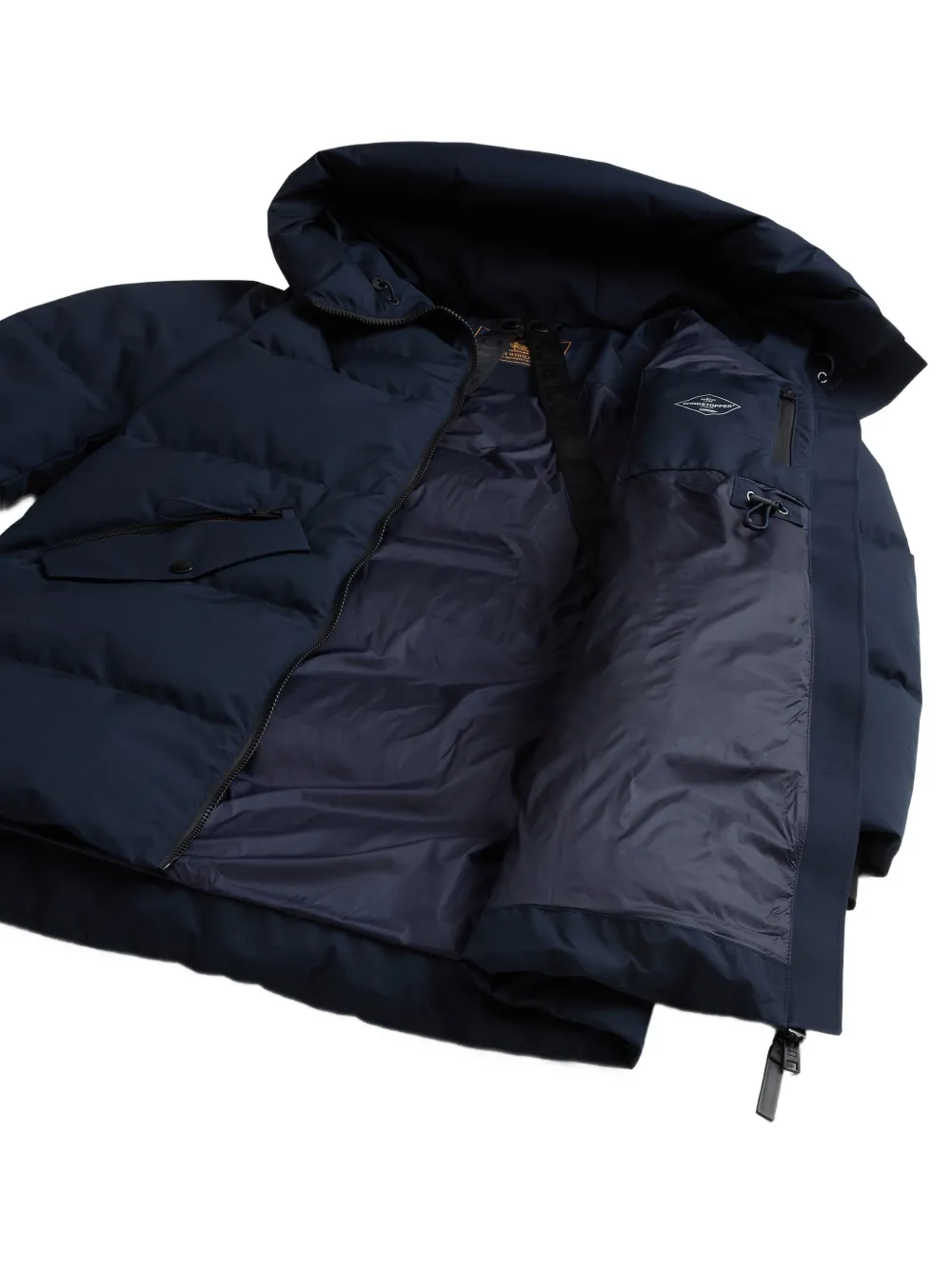 Woolrich quilted hooded coat Blauw