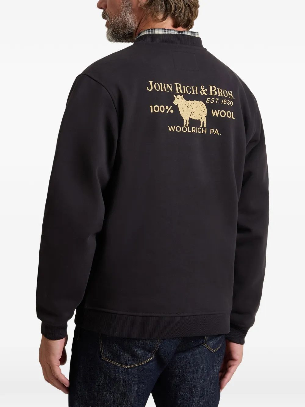Woolrich Sweater met logoprint Zwart