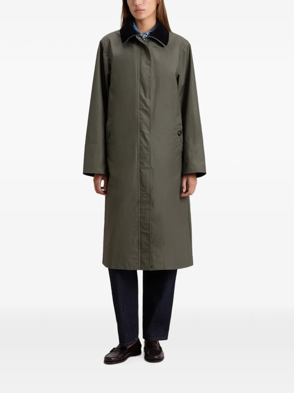 Woolrich Parka met contrasterende kraag Groen