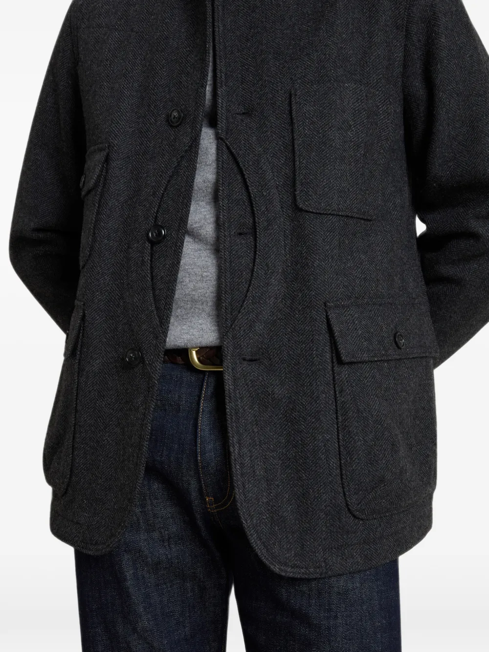 Woolrich Upland blazer met visgraat-patroon Grijs