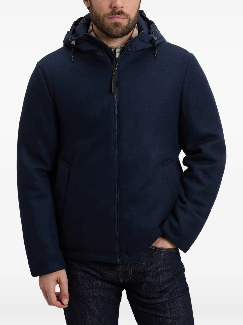 Woolrich Pacific jack met capuchon Blauw