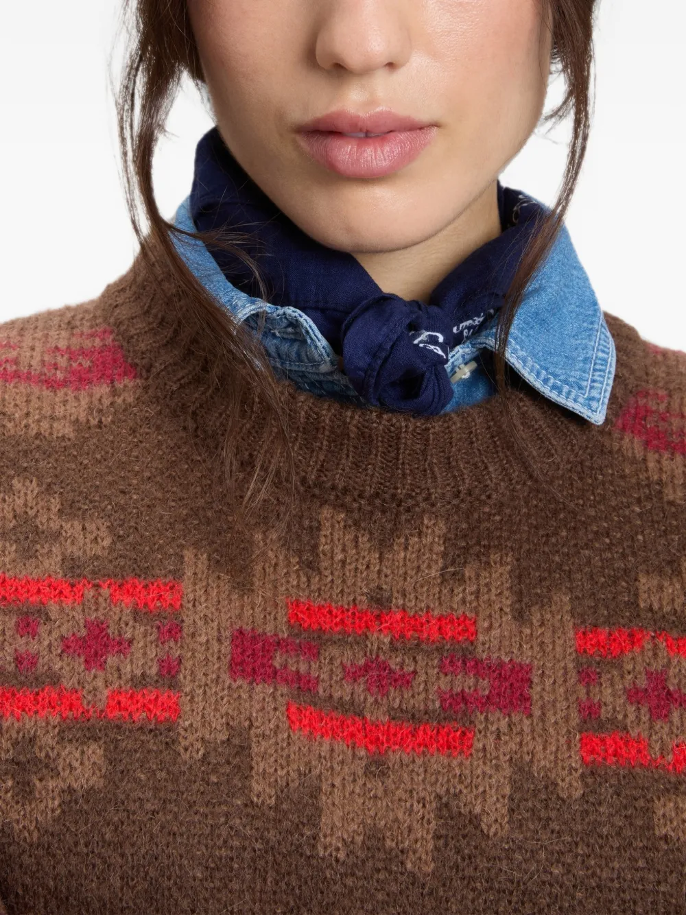 Woolrich Fair Isle trui met ronde hals Bruin