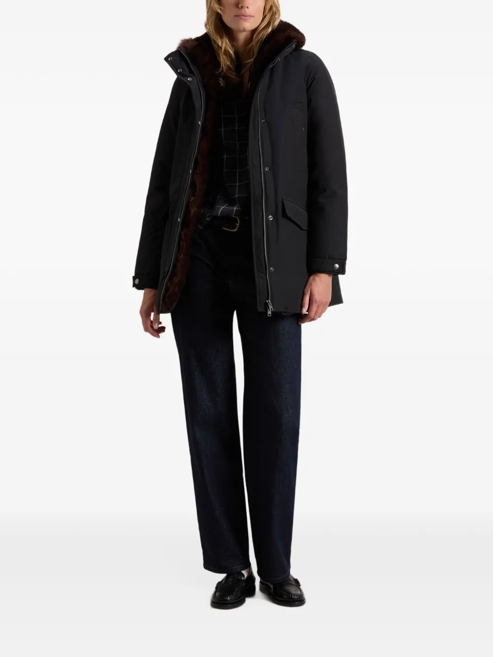 Woolrich Erie faux-fur trim parka Zwart