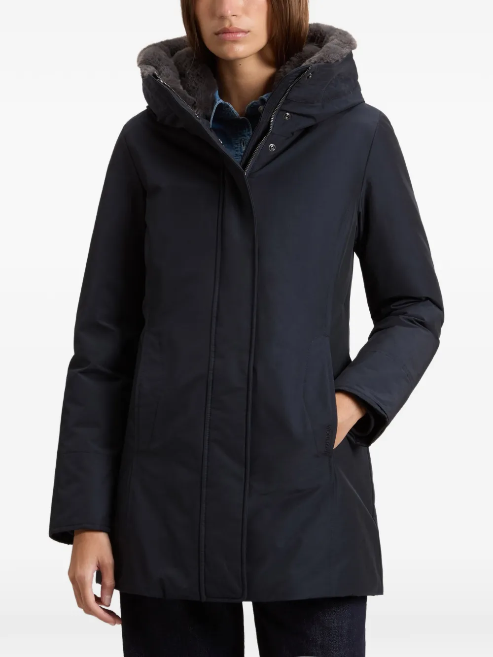 Woolrich Boulder parka met afwerking van imitatiebont Blauw