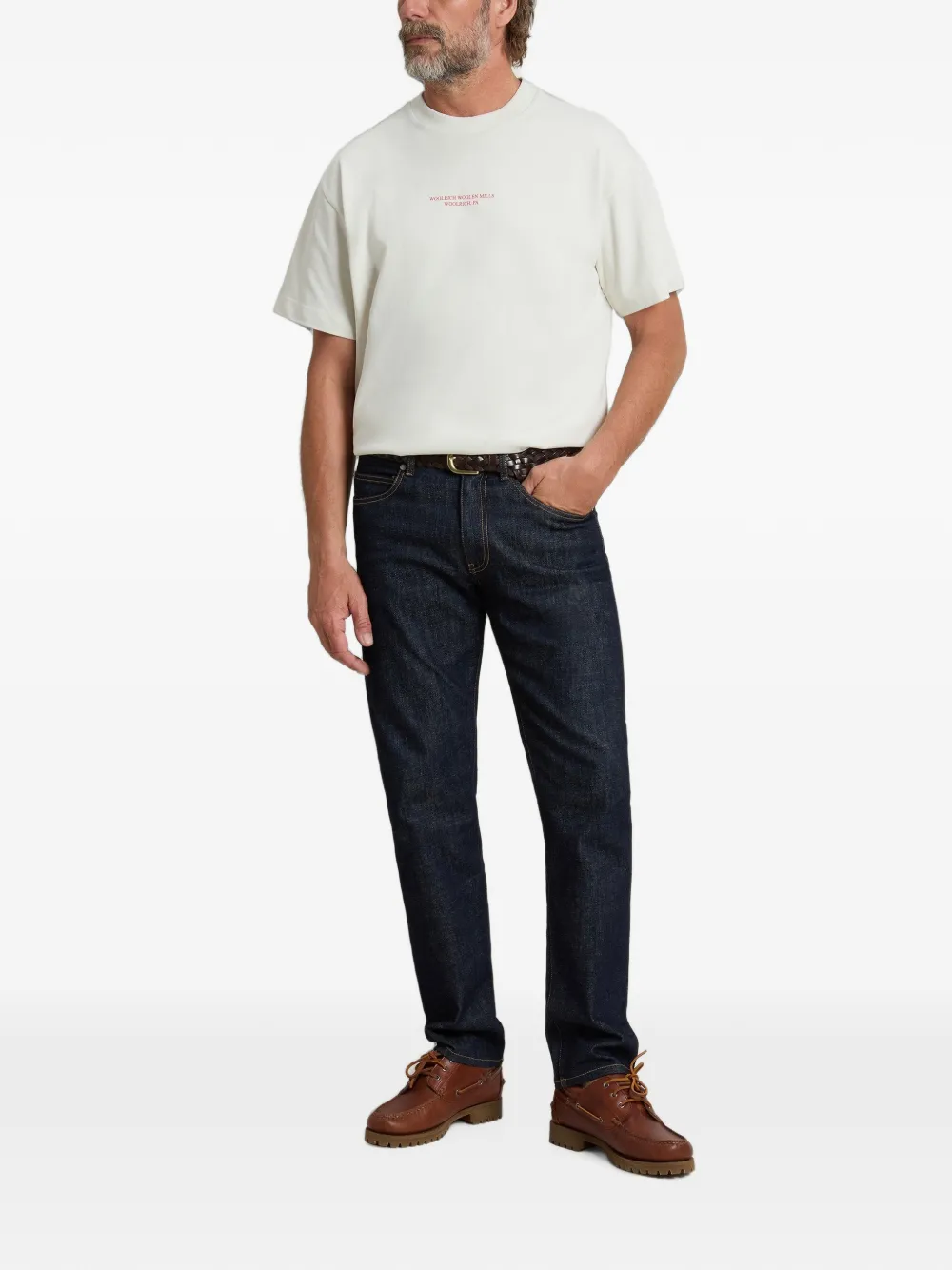 Woolrich T-shirt met grafische print Beige