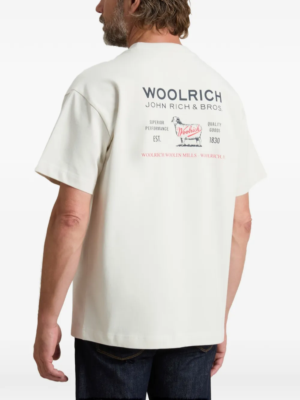 Woolrich T-shirt met grafische print Beige