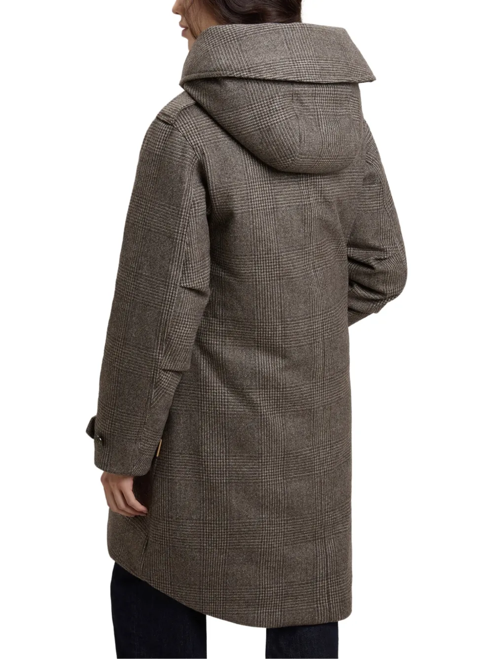 Woolrich Prince of Wales wollen geruite jas Bruin