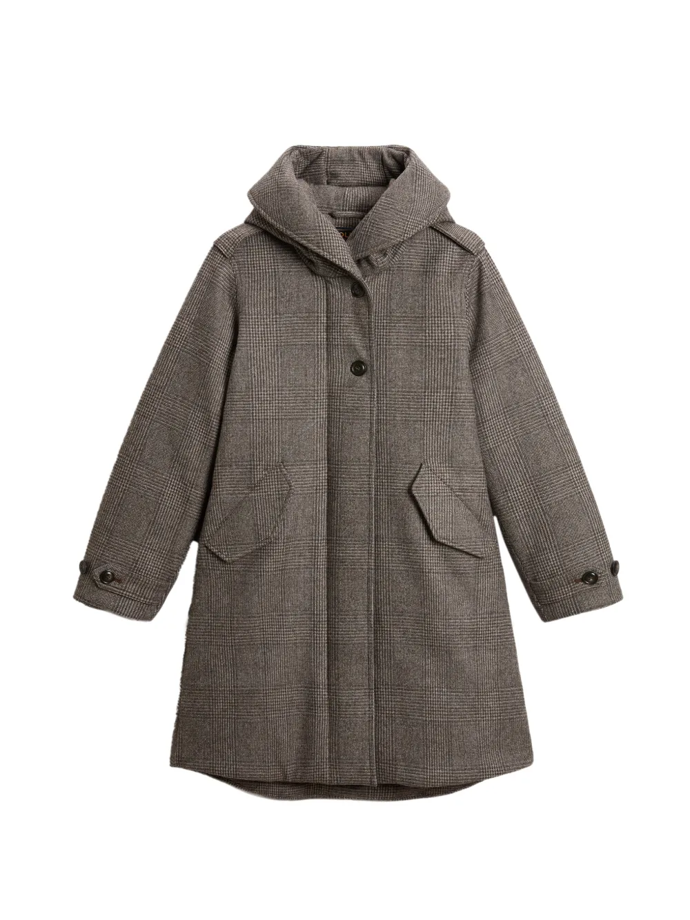 Woolrich Parka Principe di Galles in lana a quadri - Marrone