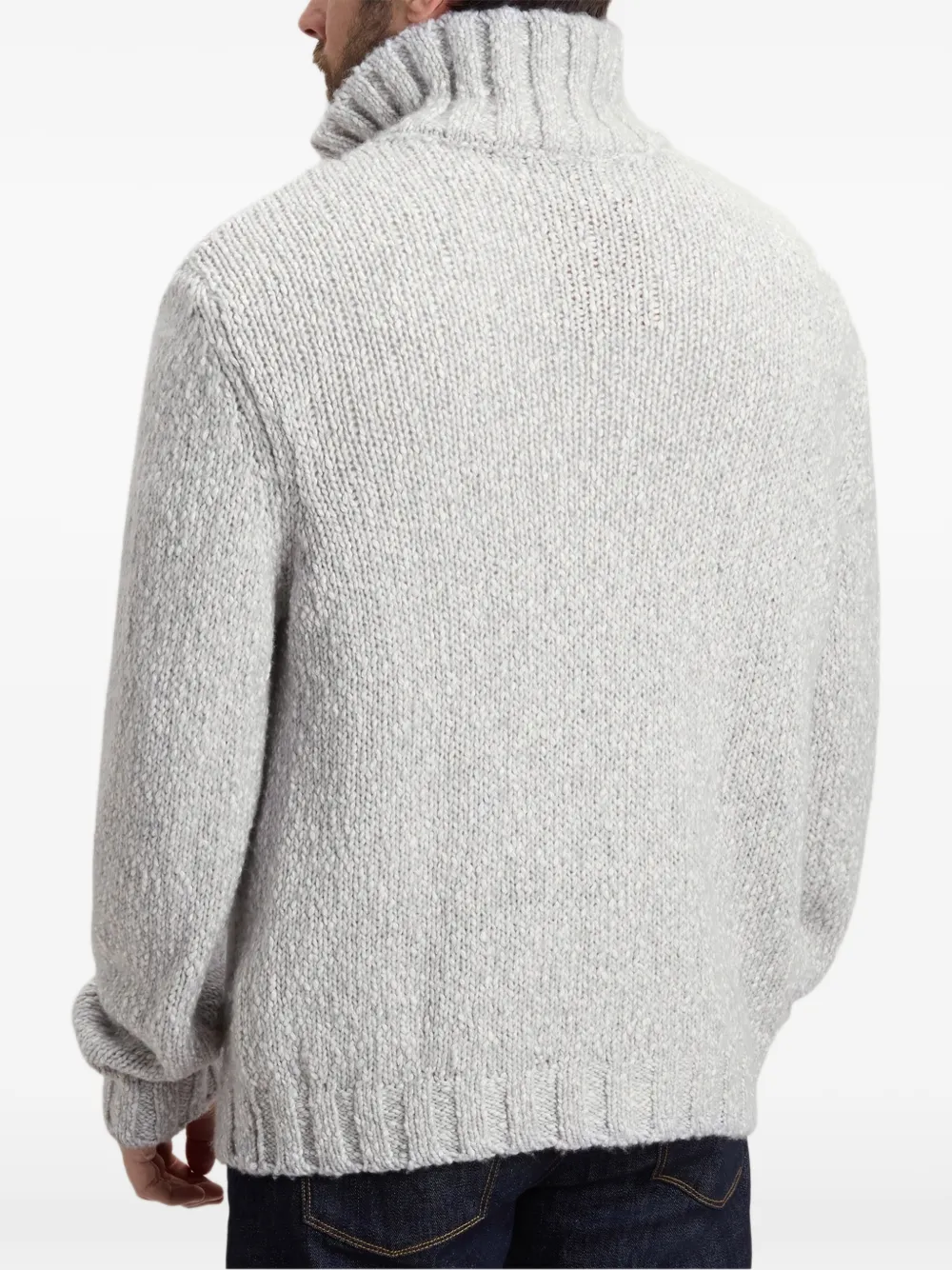 Woolrich Grofgebreide trui met halve rits Grijs