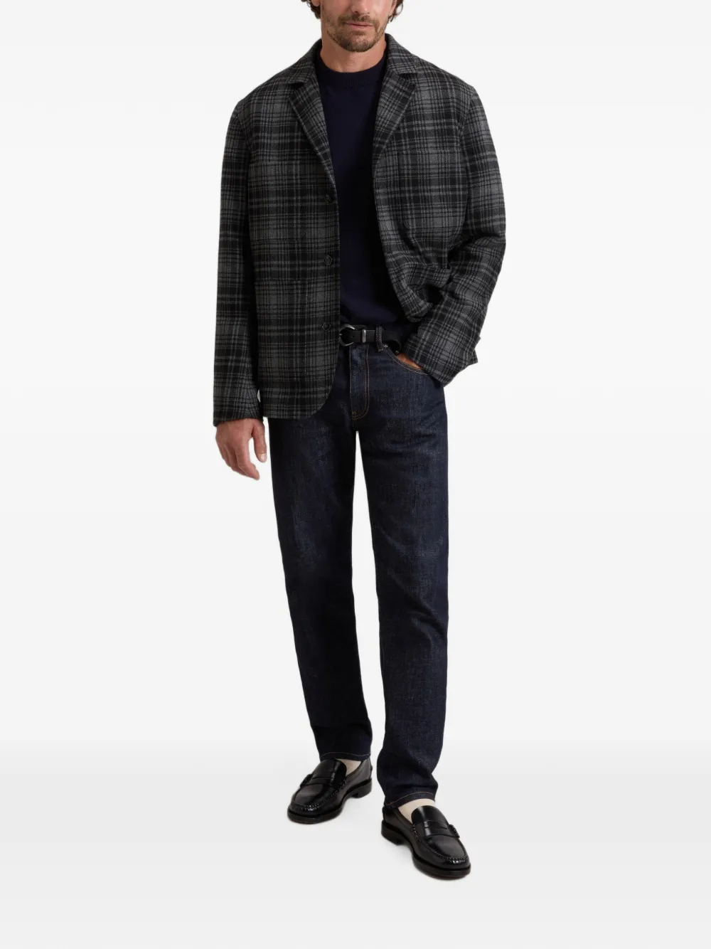 Woolrich Geruite flanellen blazer Grijs