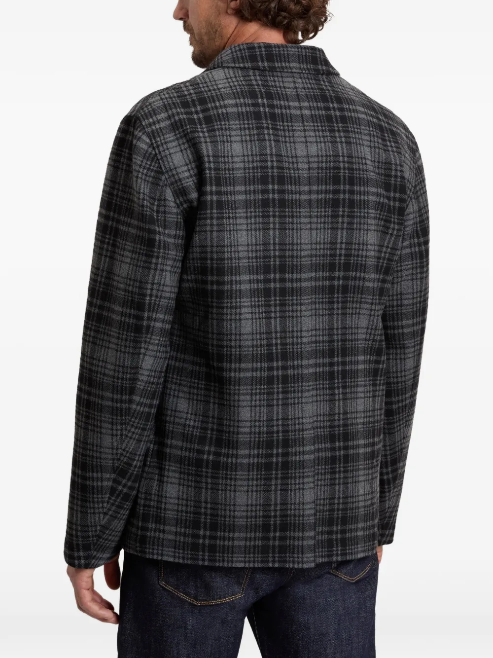 Woolrich Geruite flanellen blazer Grijs
