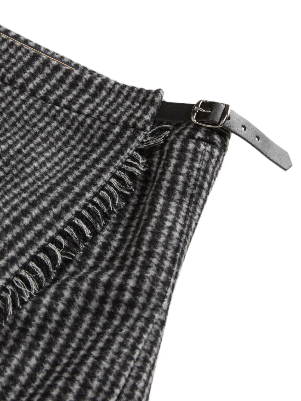 Woolrich Geruite mini-rok met franje Grijs