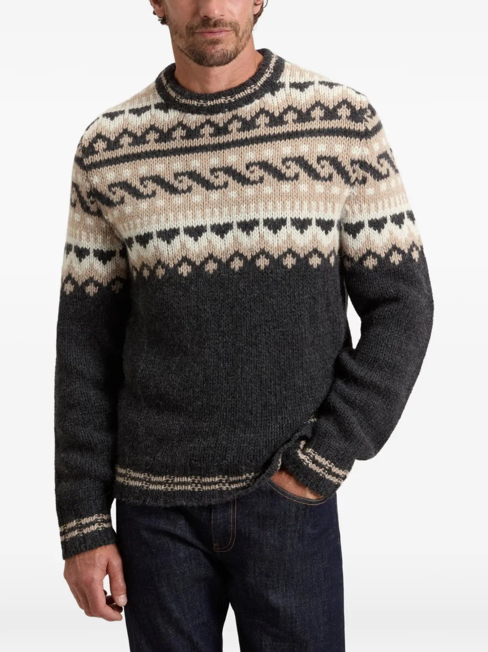 Woolrich Fair Isle-gebreide trui Grijs