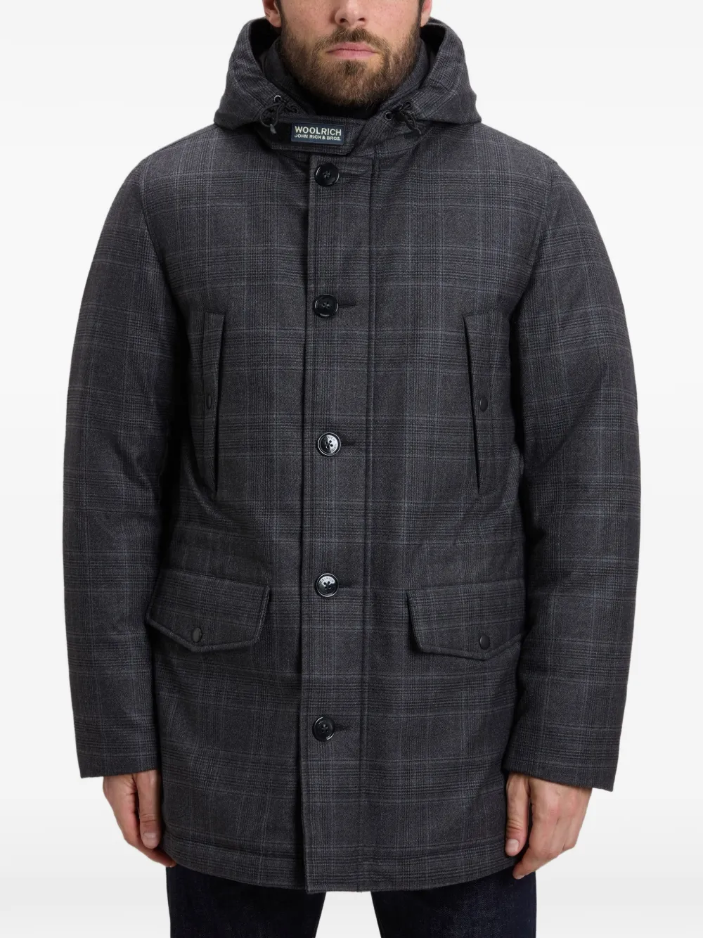 Woolrich Zelander geruite parka Grijs