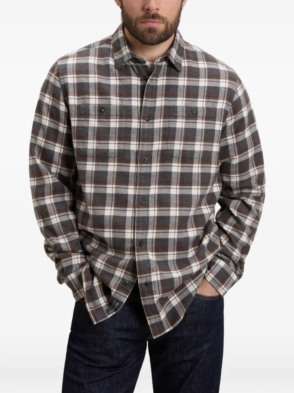 Woolrich Warren geruit flanellen overhemd Grijs