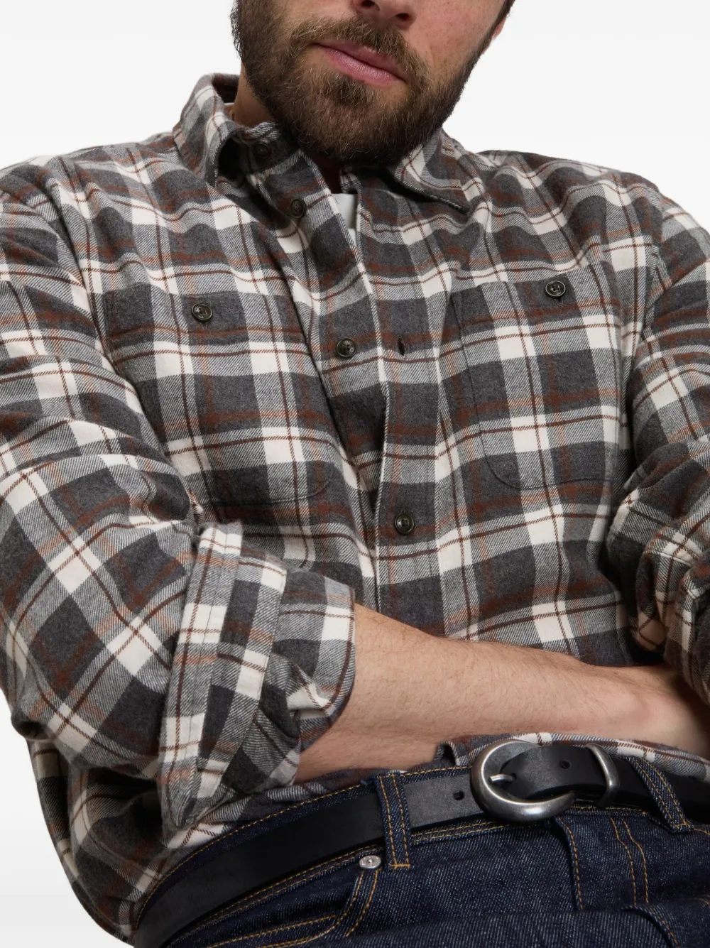 Woolrich Warren geruit flanellen overhemd Grijs