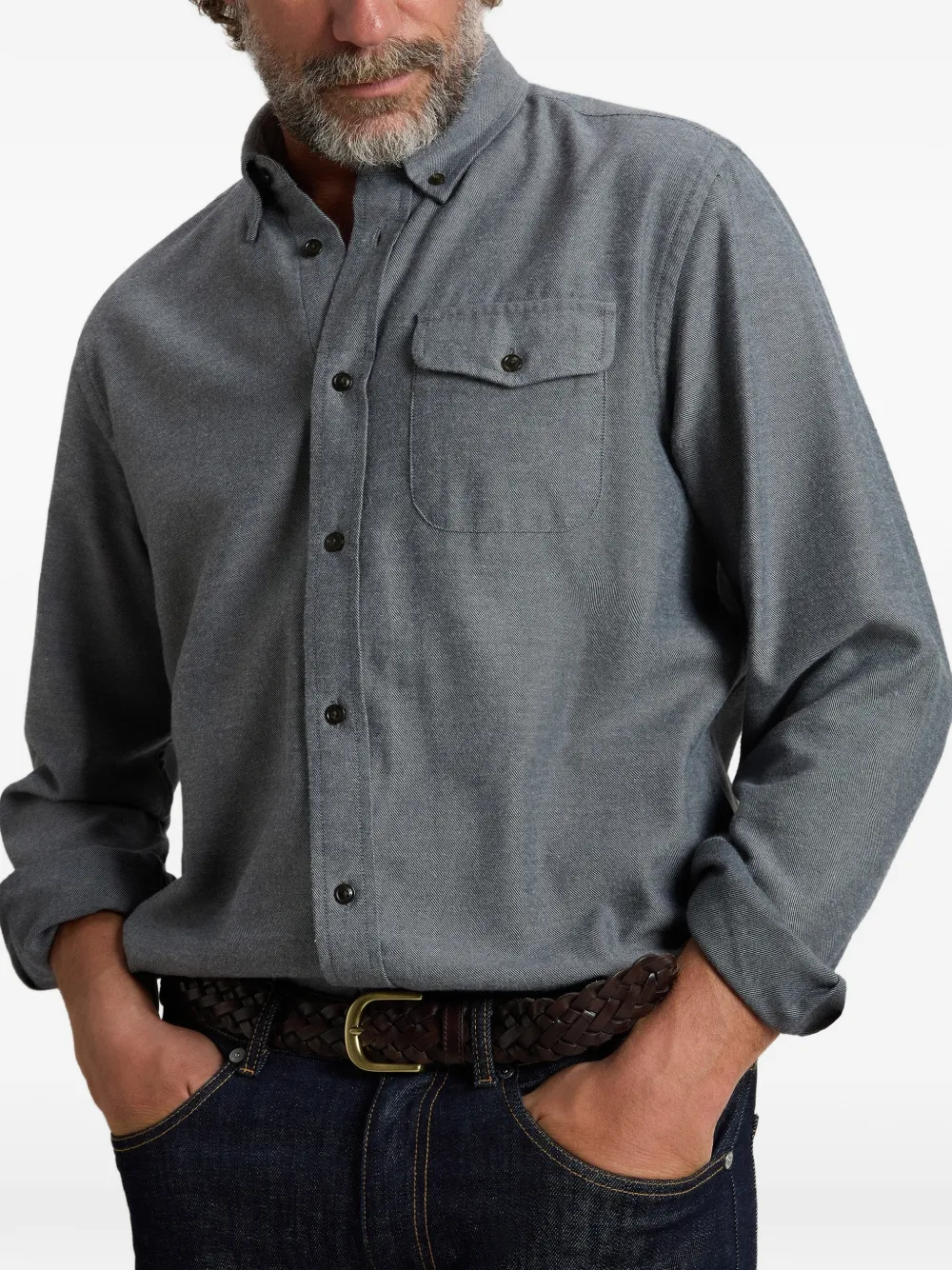 Woolrich Overhemd met zakdetail Grijs