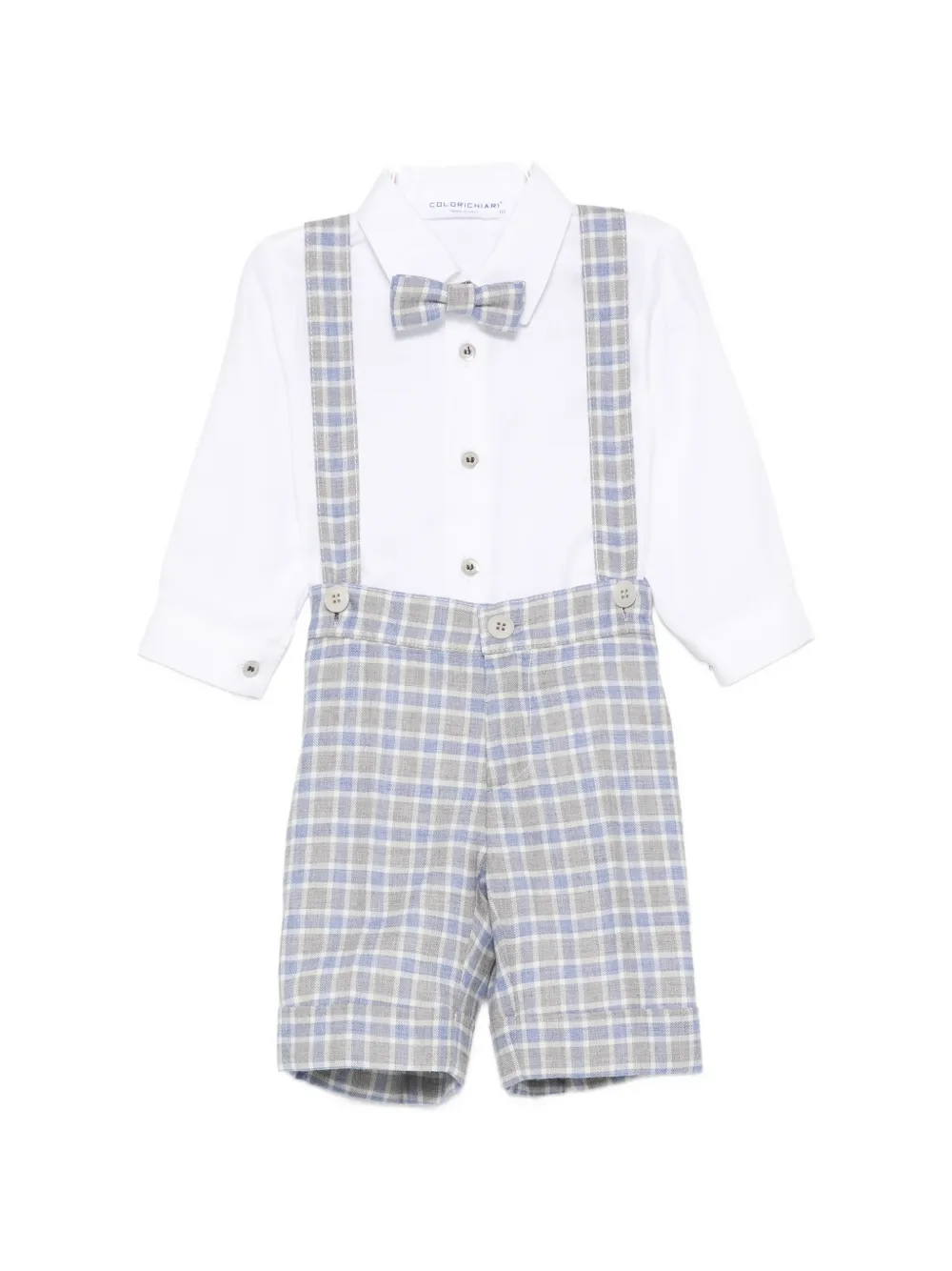 Colorichiari check-pattern four-piece suit - Weiß
