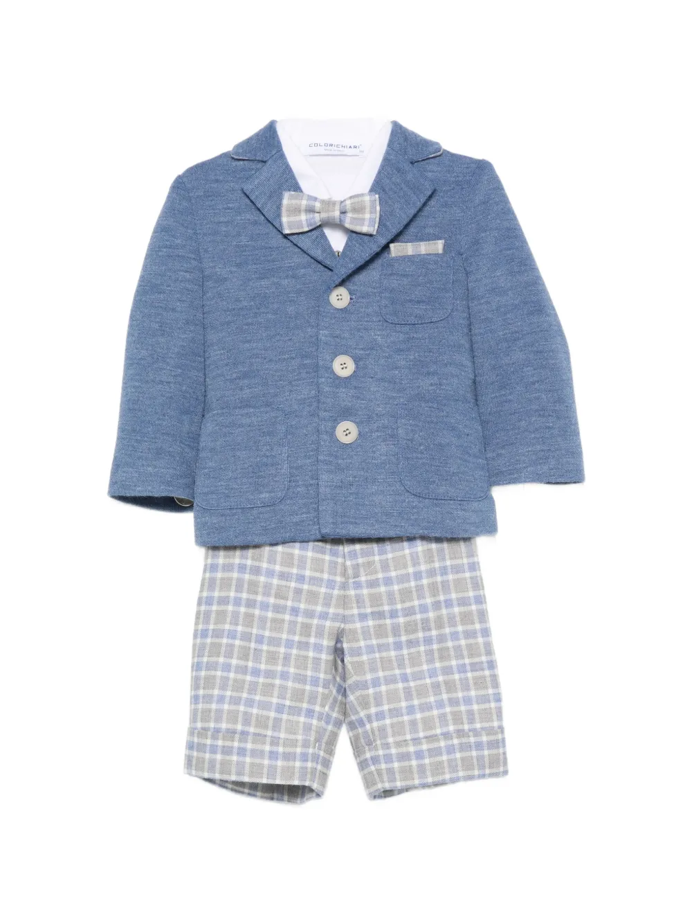 Colorichiari check-pattern four-piece suit - Bianco