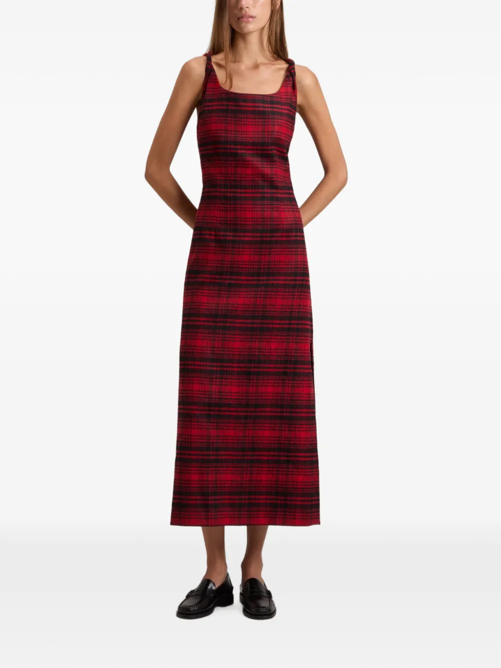 Woolrich Flanellen maxi-jurk met geruite print Rood