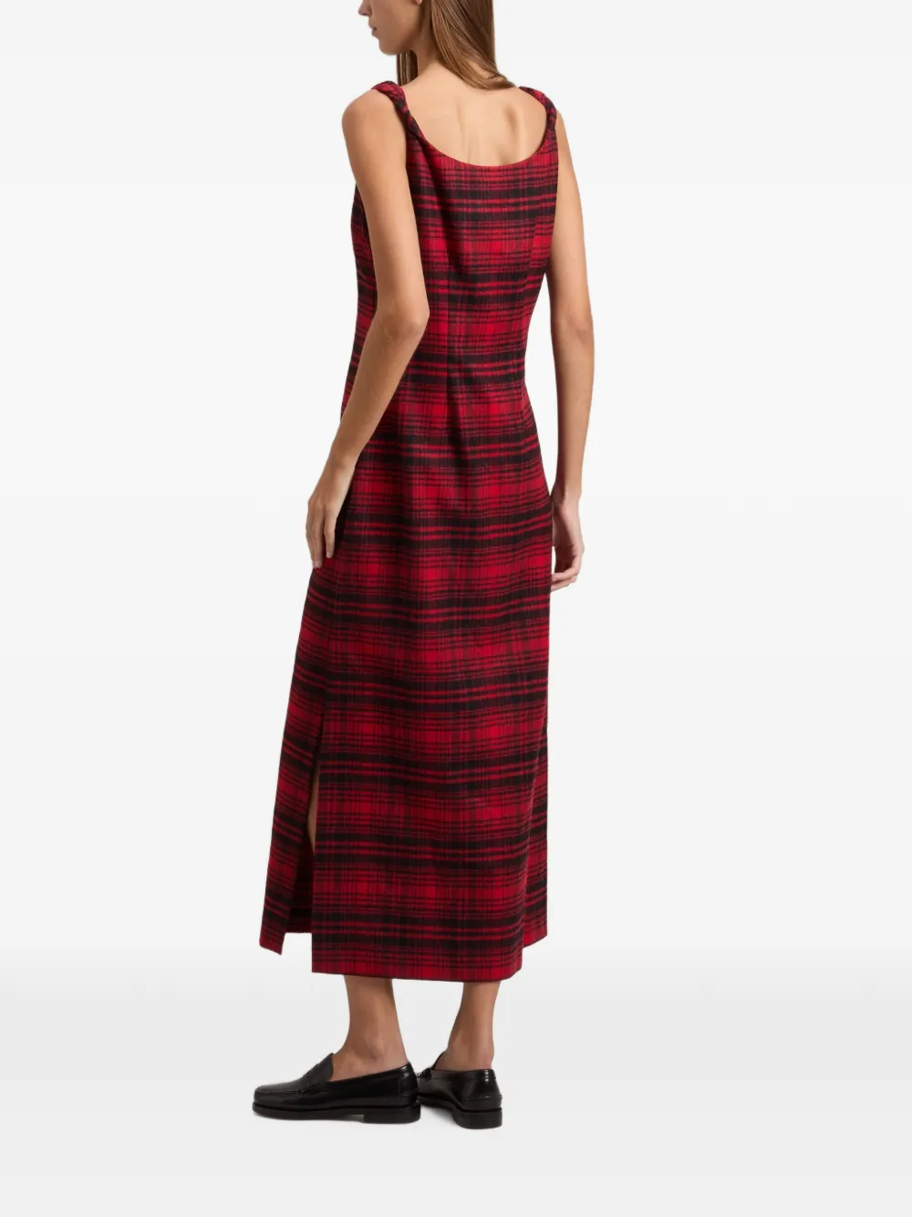 Woolrich Flanellen maxi-jurk met geruite print Rood