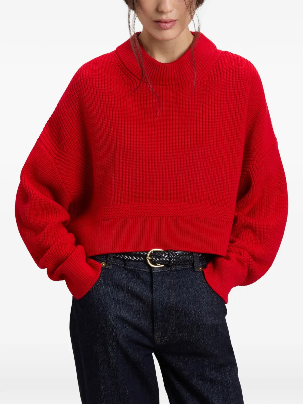 Woolrich Ribgebreide trui Rood