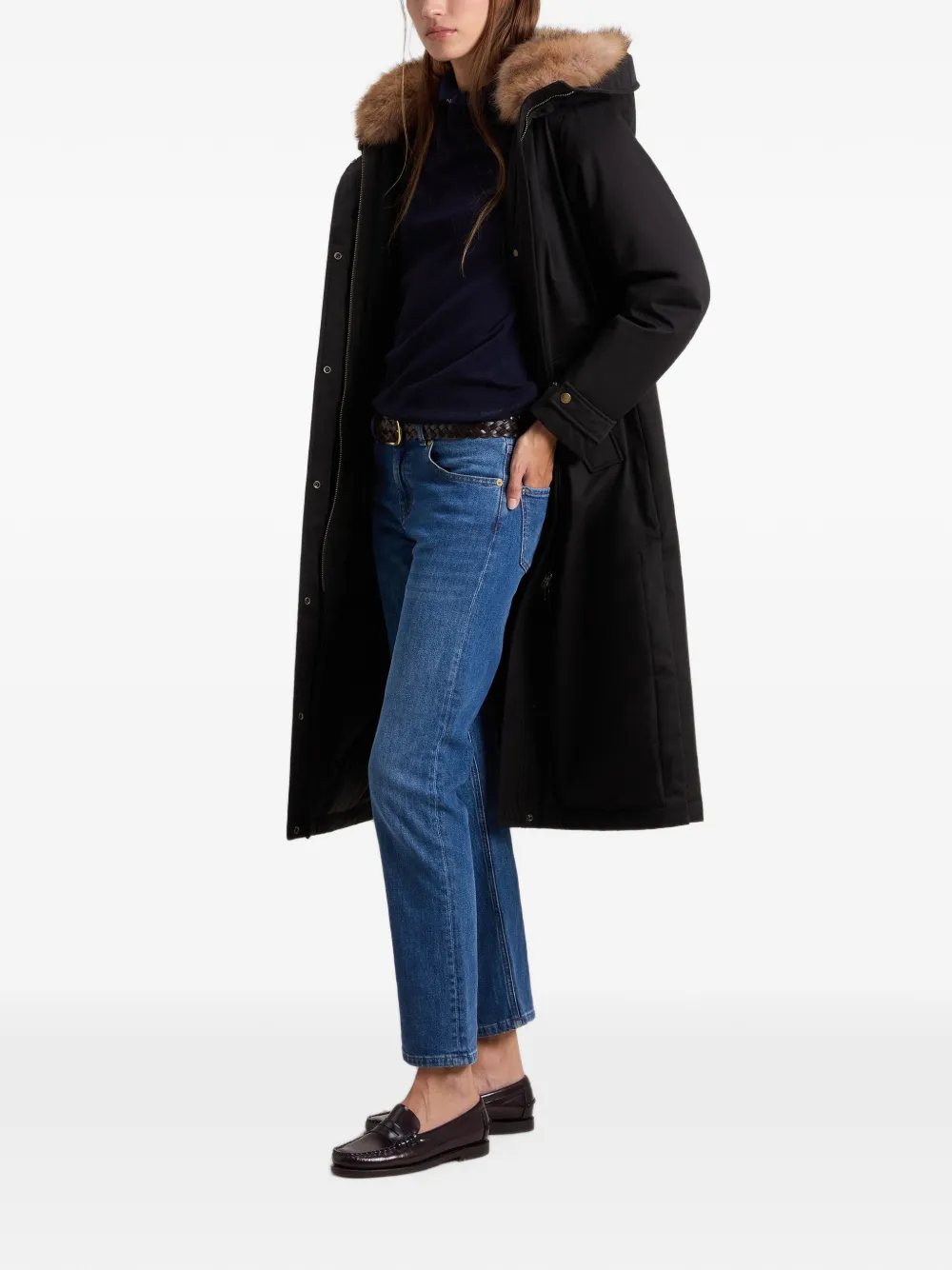 Woolrich Parka met imitatiebont Zwart