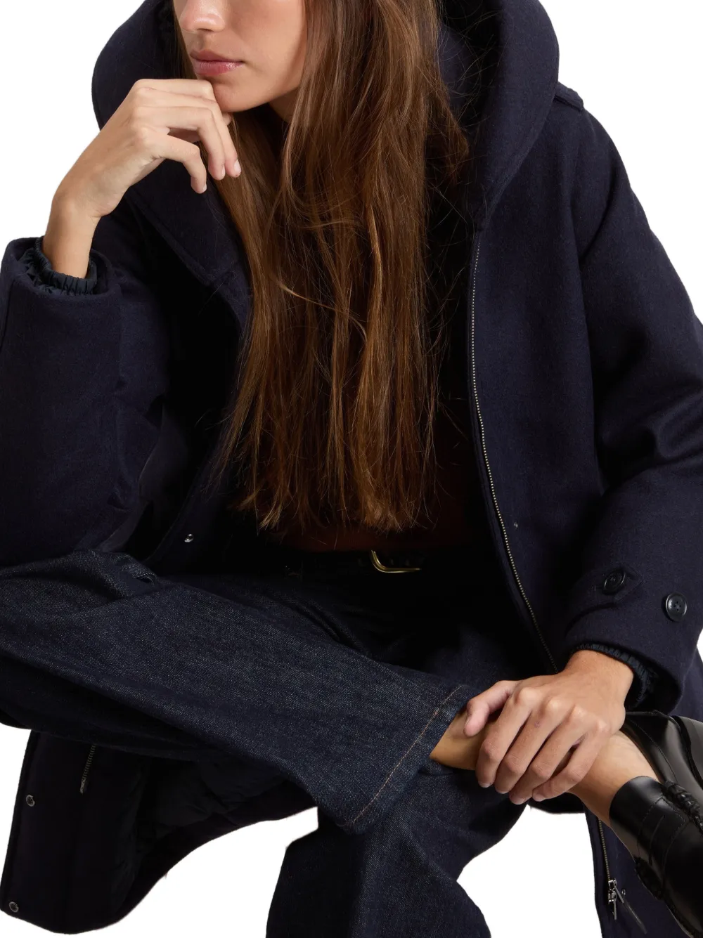 Woolrich Prescott wollen parka met capuchon Blauw