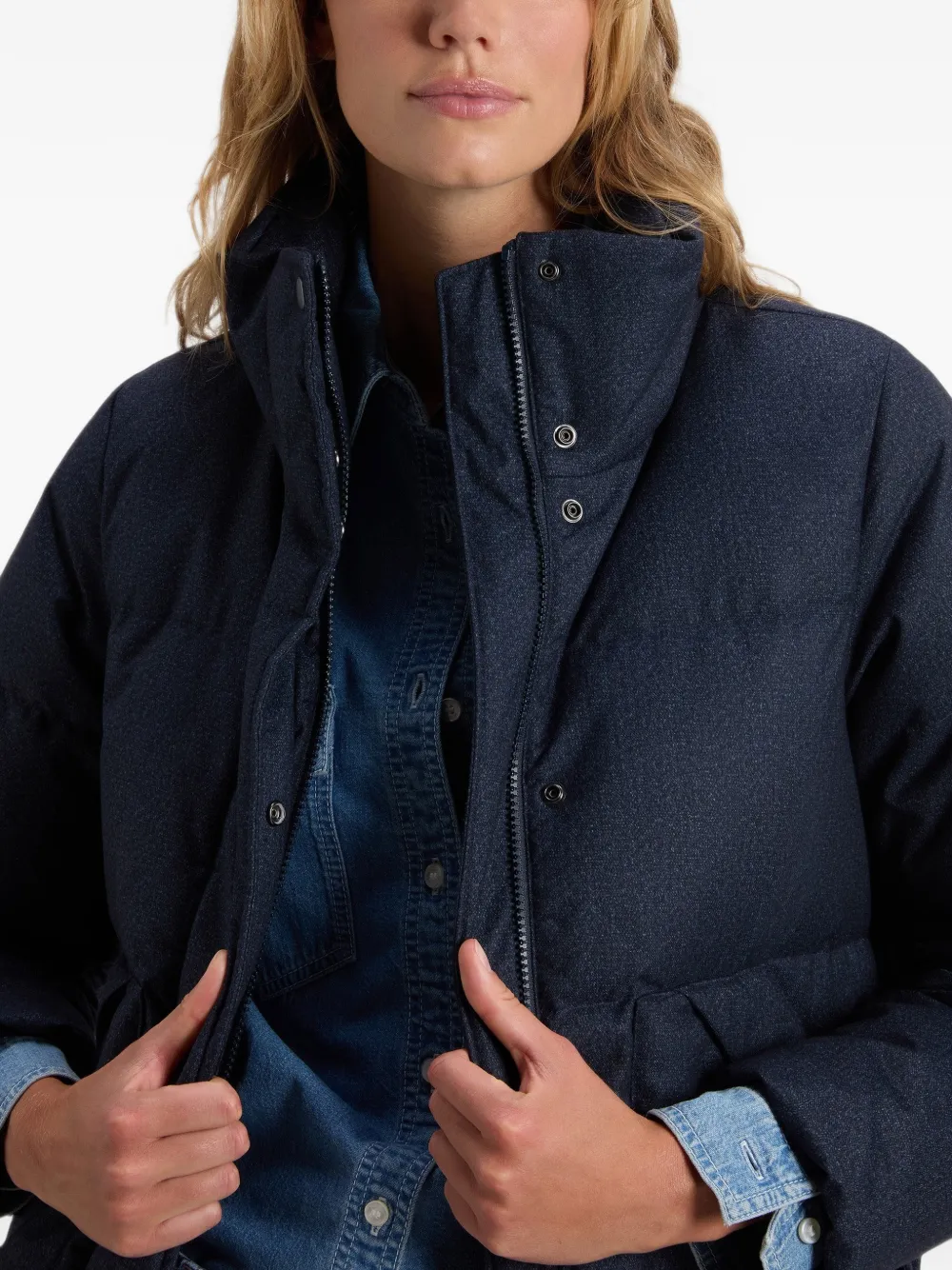 Woolrich padded high-neck jacket Blauw