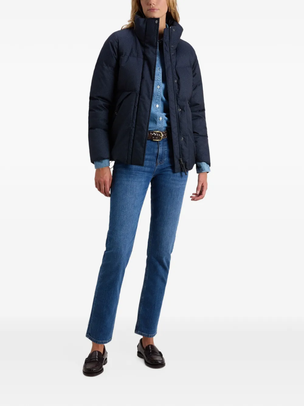 Woolrich padded high-neck jacket Blauw