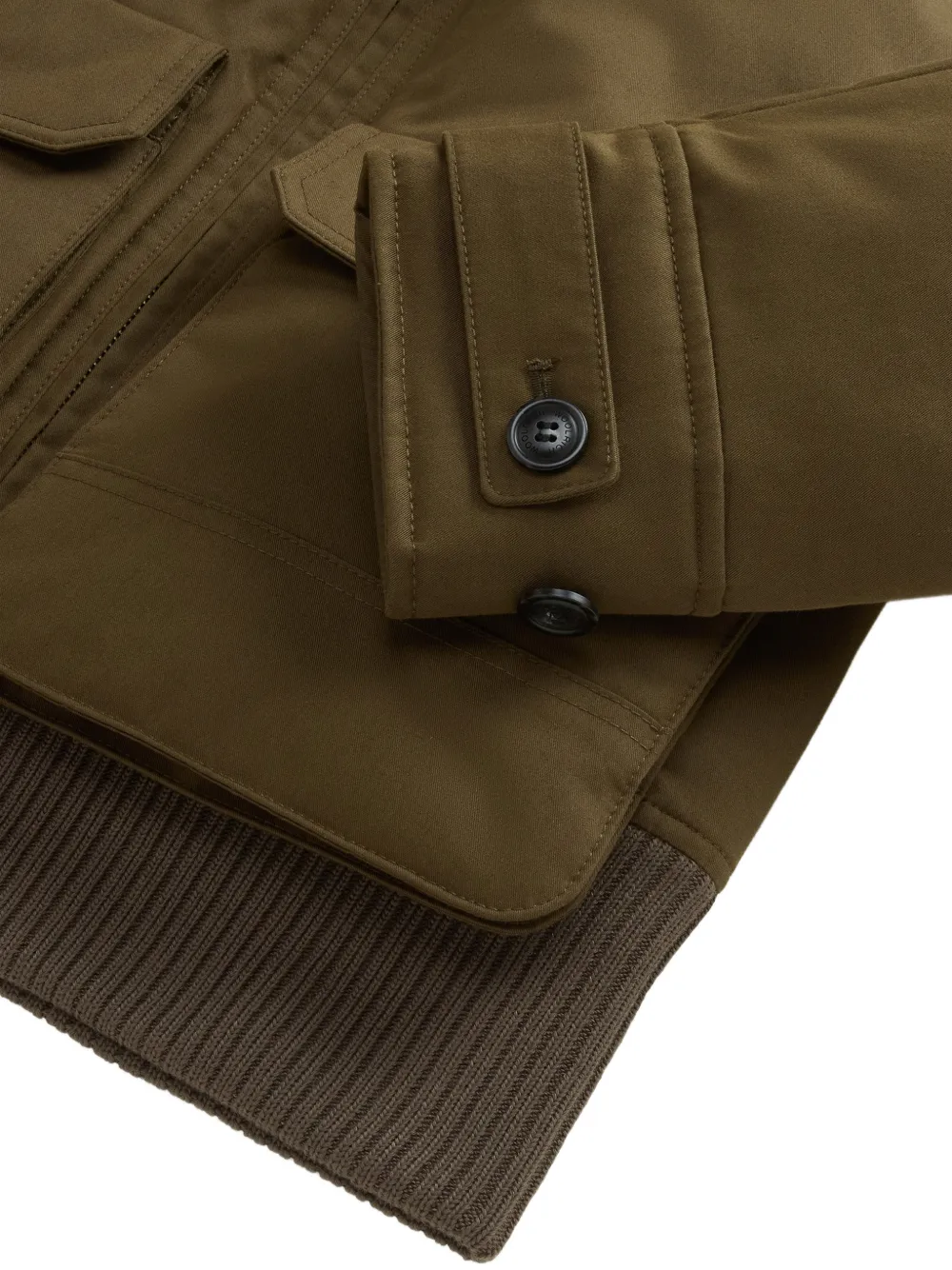 Woolrich Bomberjack met imitatie bontkraag Groen