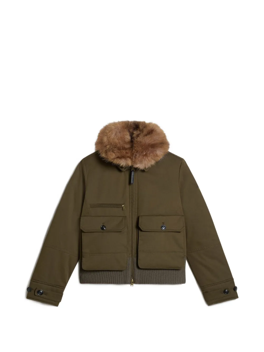 Woolrich Bomber con collo in pelliccia sintetica - Verde