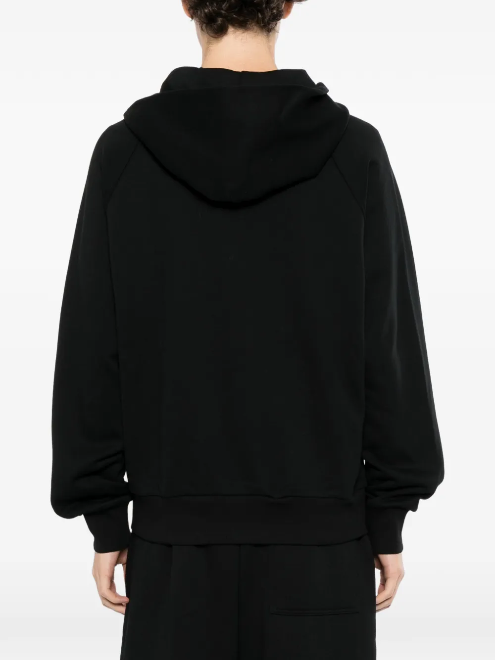 Moose Knuckles logo-patch zip-up hoodie Zwart