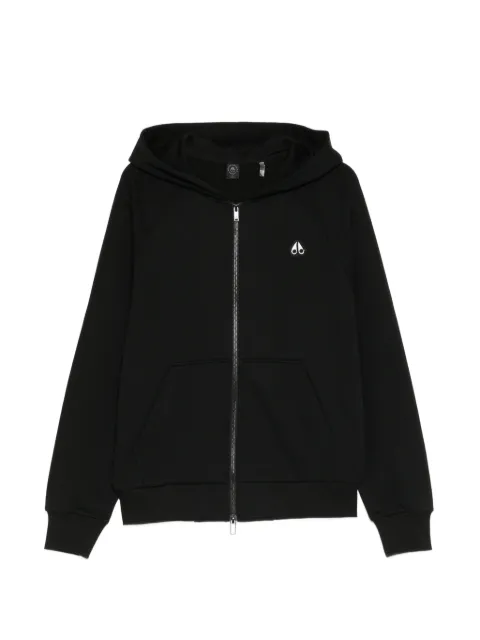 Moose Knuckles logo-patch zip-up hoodie