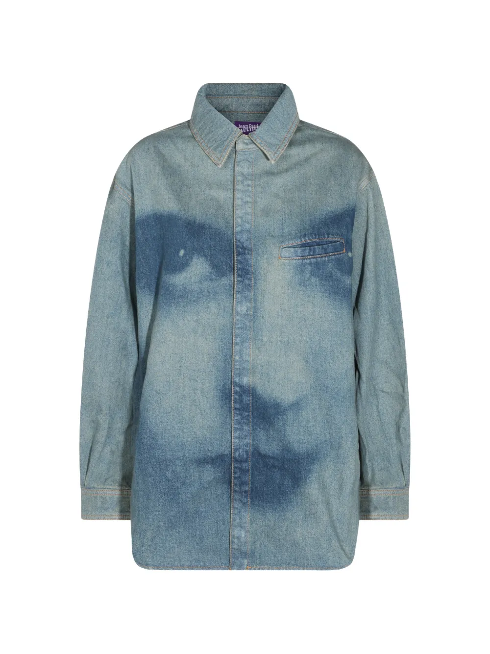 Jean Paul Gaultier chemise en jean à imprimé graphique - Bleu